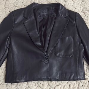 Dynamite Cropped Faux Leather Jacket